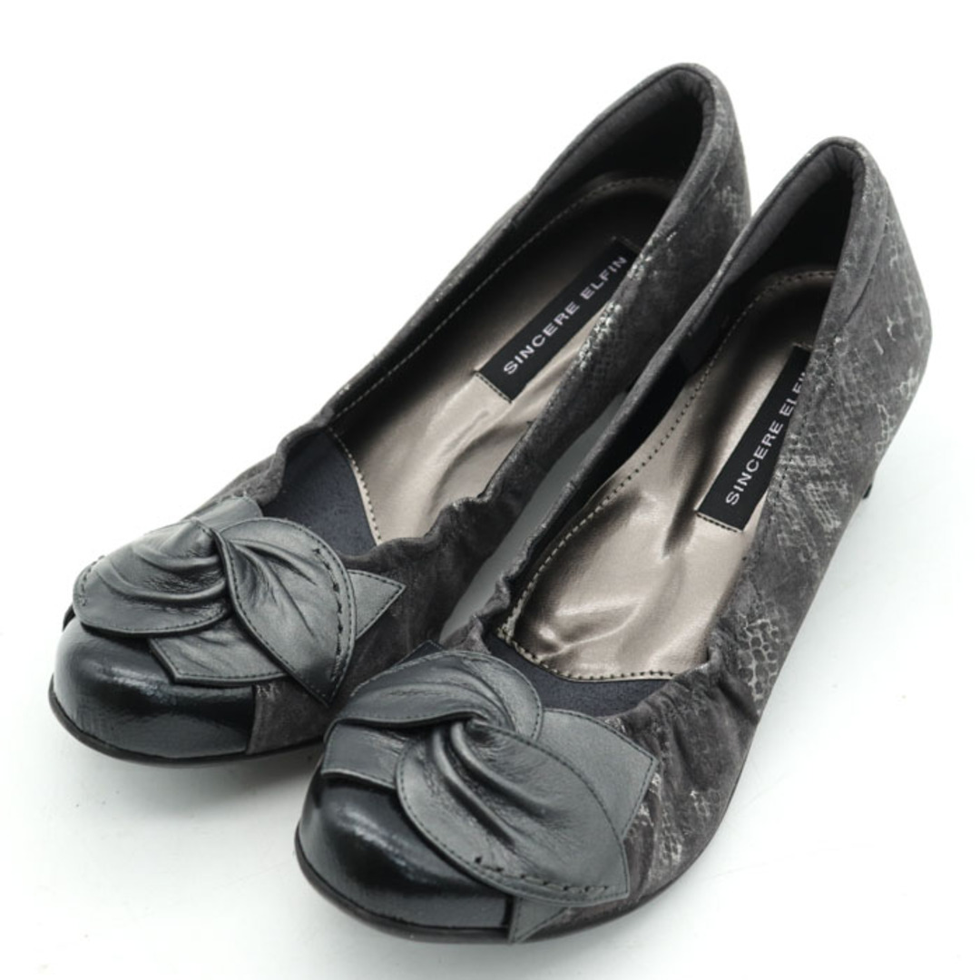 シンシアエルファン パンプス 未使用 訳あり 3E 幅広 靴 シューズ 日本製 フォーマル レディース 23.5cmサイズ グレー SINSERE ELFIN レディースの靴/シューズ(ハイヒール/パンプス)の商品写真