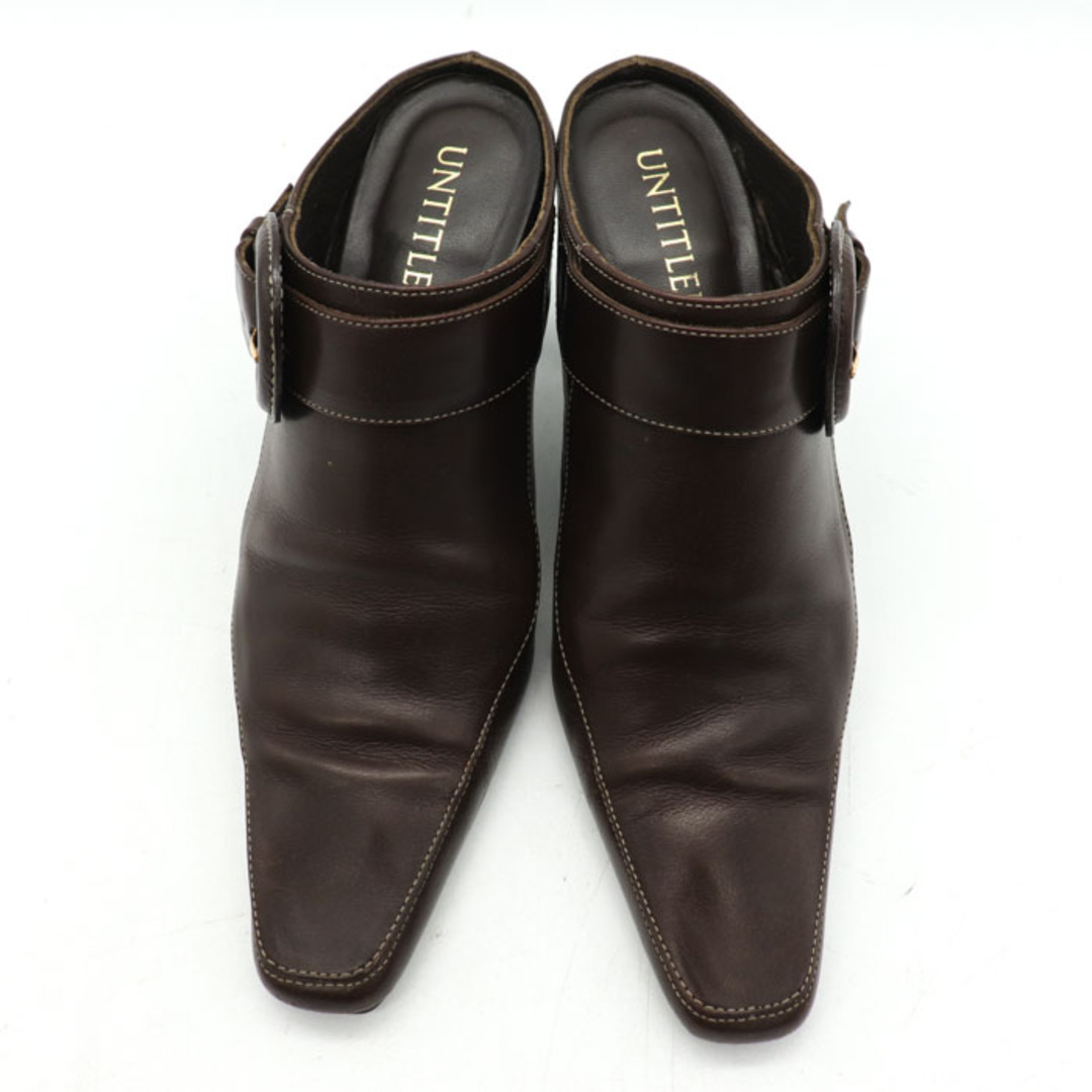UNTITLED(アンタイトル)のアンタイトル ミュール サンダル パンプス スクエアトゥ ブランド 靴 シューズ 日本製 レディース 21.5cmサイズ ブラウン UNTITLED レディースの靴/シューズ(ミュール)の商品写真