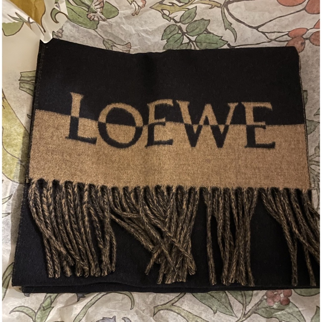 ロエベ LOEWE バイカラーマフラー【新品未使用】-