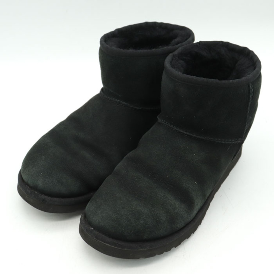 【美品】UGG アグ CLASSIC ウルトラミニ ブーツ 黒 24センチ