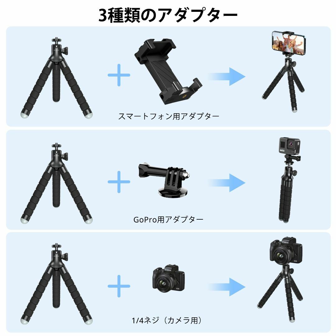 ATUMTEK（アトムテック） スマホスタンド くねくねスマホ三脚 ミニ三脚 - 6