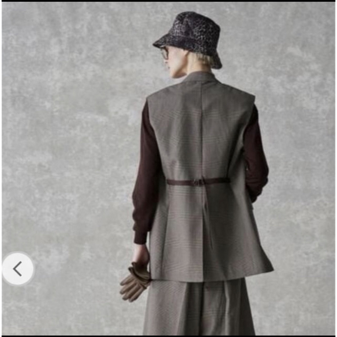 Drawer - 【美品】Drawer ウールコットンチェックジレ ベスト Drawer - 【美品】Drawer ウールコットンチェックジレ ベスト