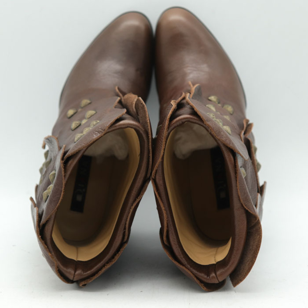 ダイアナ ショートブーツ スタッズ ミドルヒール シューズ 靴 ブランド 茶 レディース 23cmサイズ ブラウン DIANA