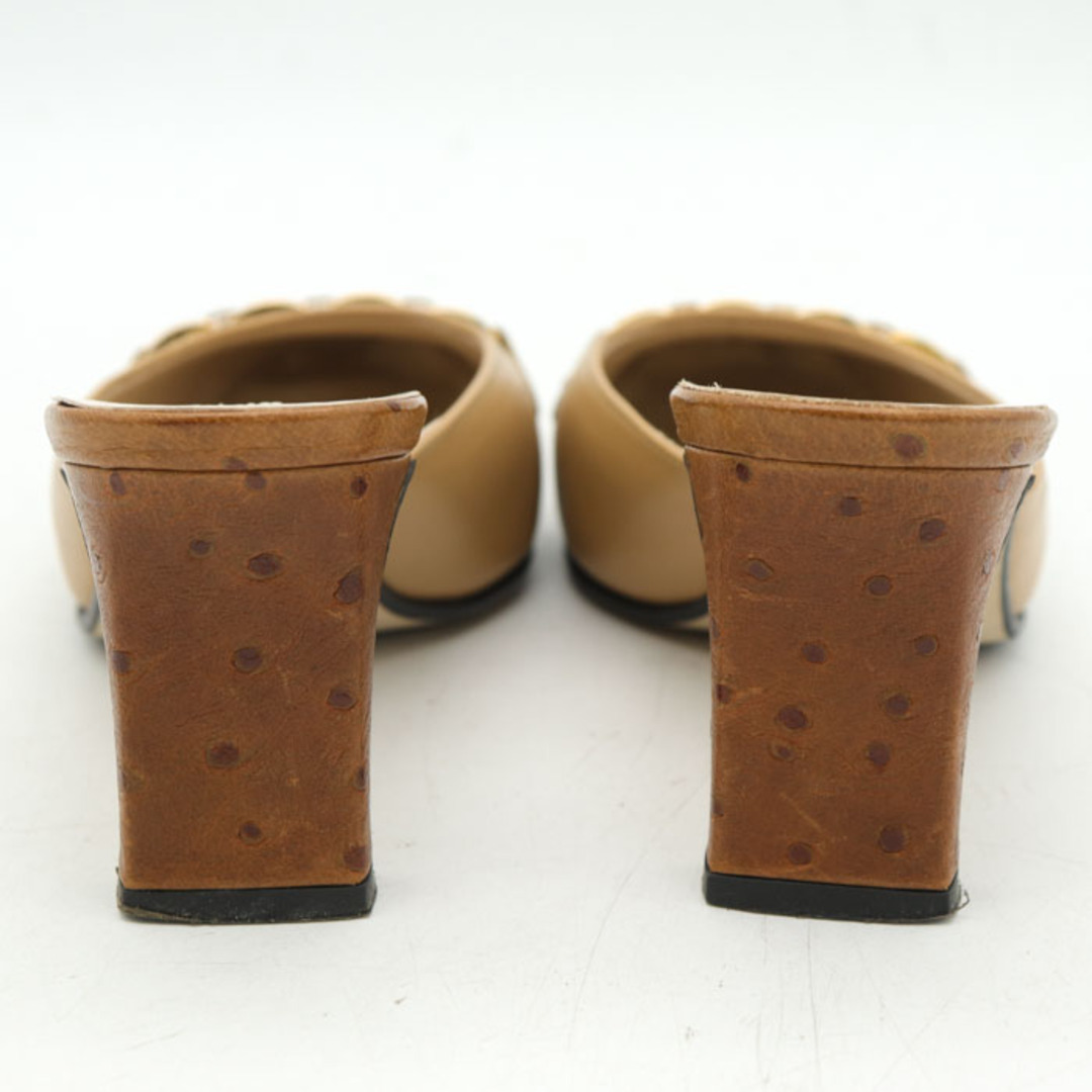 ブティックオーサキ ミュール スクエアトゥ ハイヒール サンダル シューズ 靴 レディース 22cmサイズ ベージュ BOUTIQUE OSAKI レディースの靴/シューズ(ミュール)の商品写真