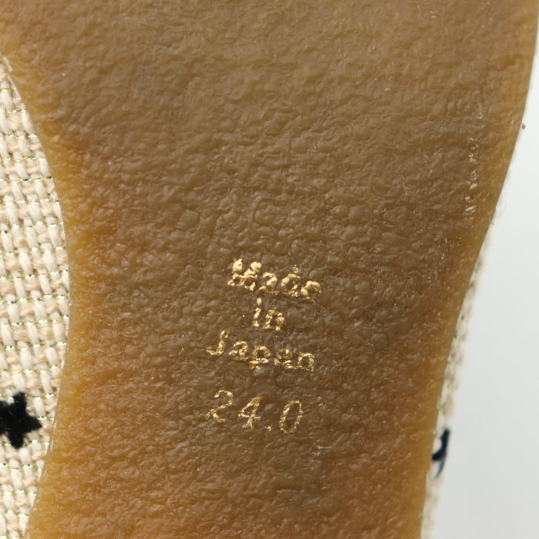 ジネット パンプス オープントゥ モチーフ 星柄 スター ハイヒール 日本製 シューズ 靴 レディース 24cmサイズ ベージュ ginette レディースの靴/シューズ(ハイヒール/パンプス)の商品写真