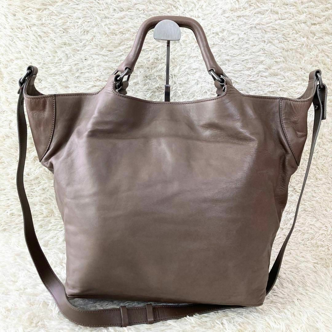 美品 ジルサンダー トートバッグ 2way レザー ブラウン A4収納可