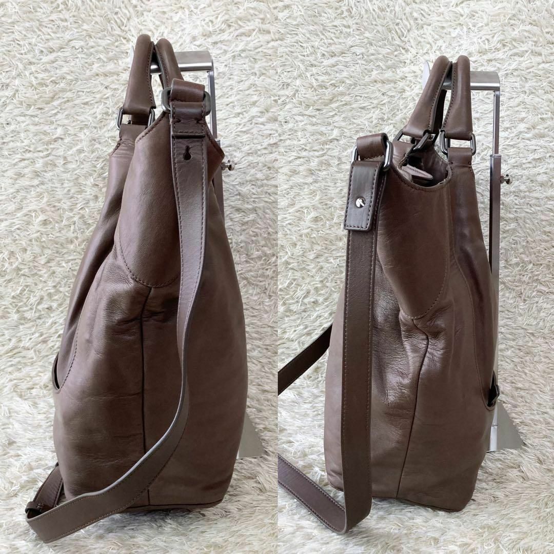美品 ジルサンダー トートバッグ 2way レザー ブラウン A4収納可