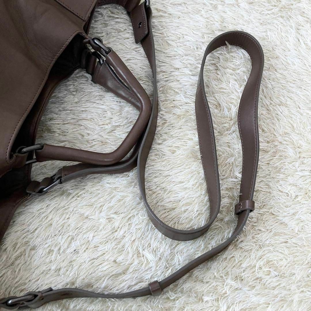 美品 ジルサンダー トートバッグ 2way レザー ブラウン A4収納可