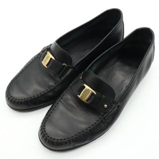 サルヴァトーレフェラガモ ローファー ヴァラ スリッポン レザー シューズ 靴 黒 メンズ 7EEサイズ ブラック Salvatore  Ferragamo