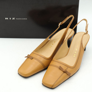 リズラフィーネ バックストラップパンプス 未使用 スクエアトゥ 日本製 シューズ 靴 レディース 23cmサイズ ベージュ RIZ raffinee(ハイヒール/パンプス)