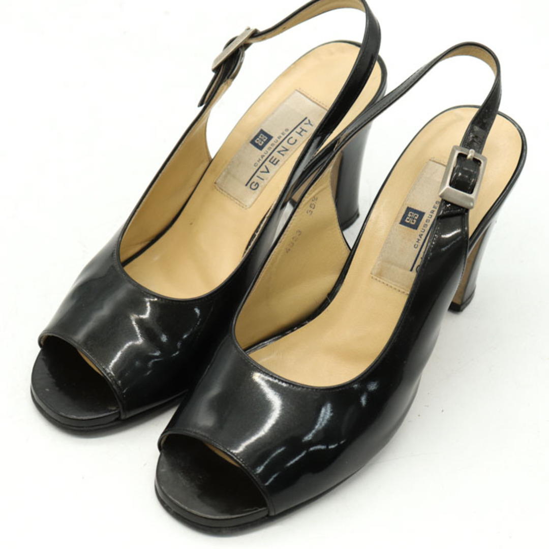ジバンシィ パンプス オープントゥ フォーマル チャンキーヒール ブランド シューズ 靴 レディース 35.5サイズ ブラック GIVENCHY