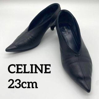 celine セリーヌ Vネックパンプス フィービー ネイビー 36サイズ