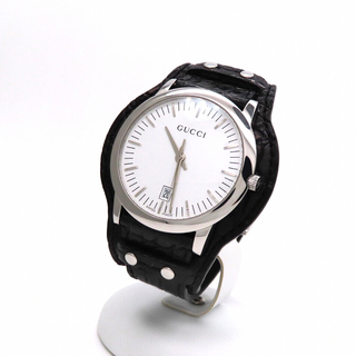 グッチ Gタイムレス クロノグラフ クォーツ メンズ 腕時計 ブラウン文字盤 純正革ベルト 126.2