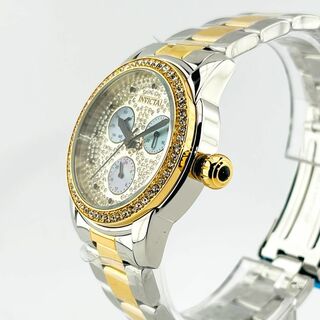 AA64 インビクタ レディース高級腕時計 シルバー/ゴールド クリスタル 新品