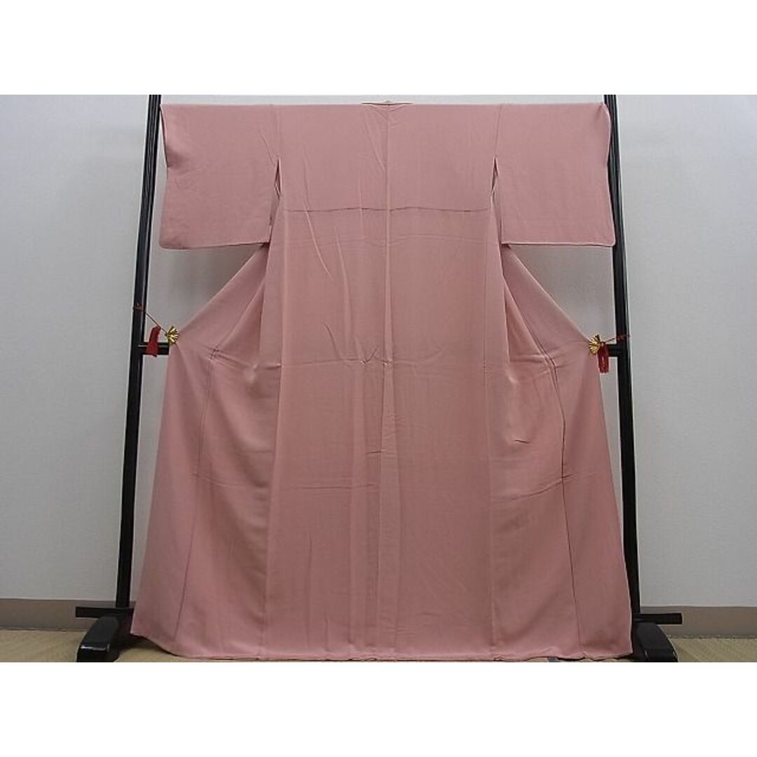 平和屋野田店■上質な色無地 珊瑚色 逸品 n-mz6290