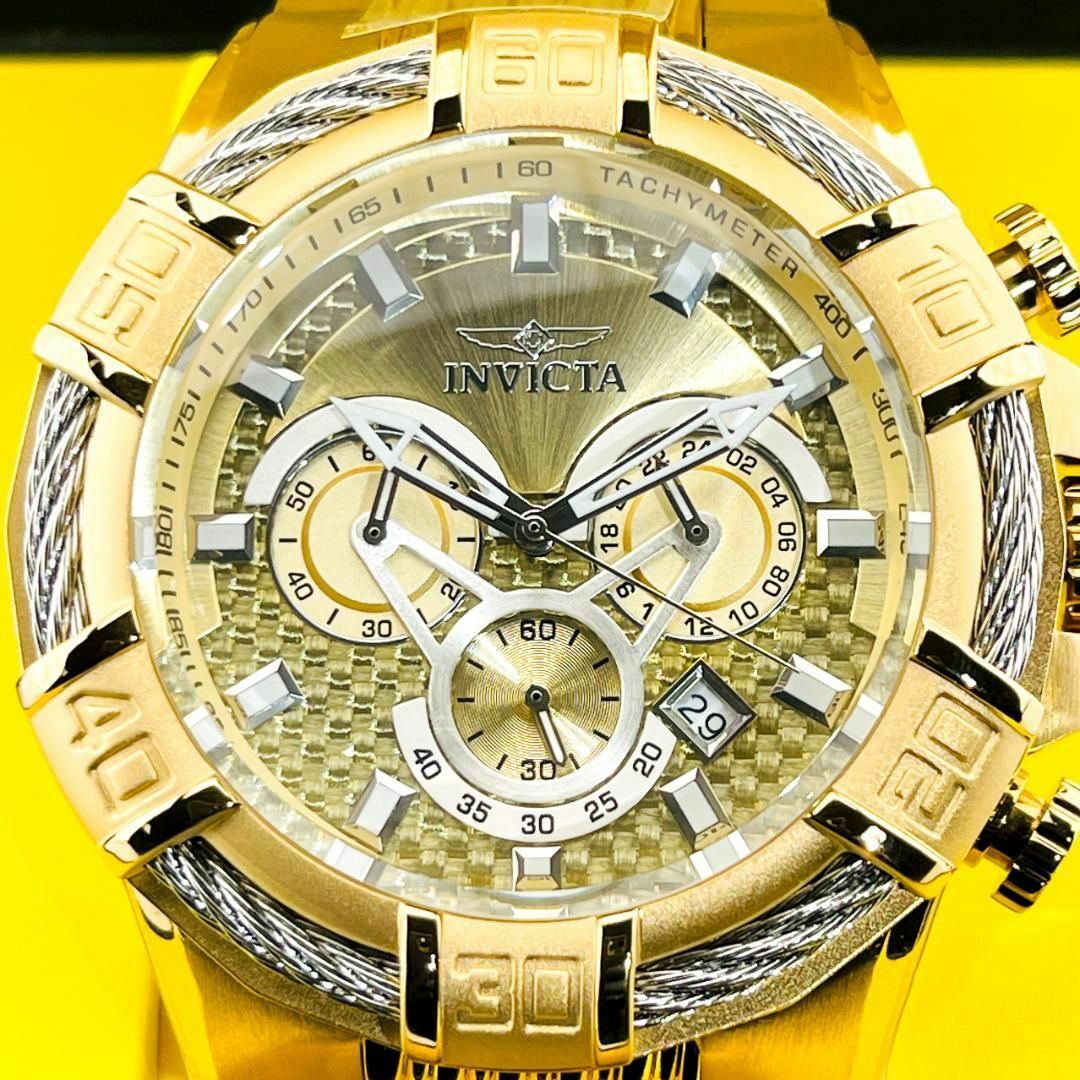 INVICTA - AA65 インビクタ メンズ高級腕時計 ゴールド クロノグラフ