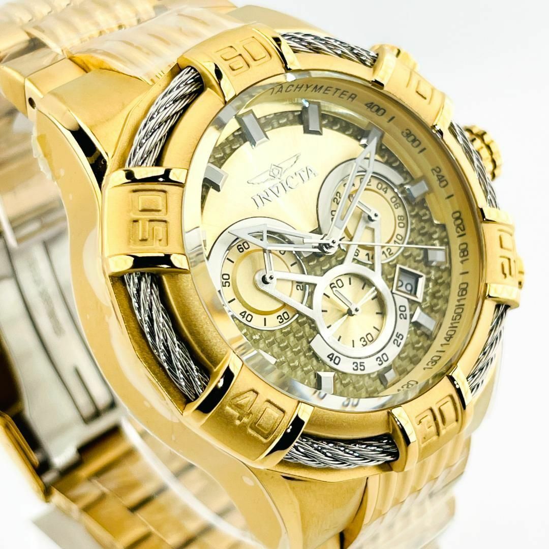 INVICTA - AA65 インビクタ メンズ高級腕時計 ゴールド クロノグラフ