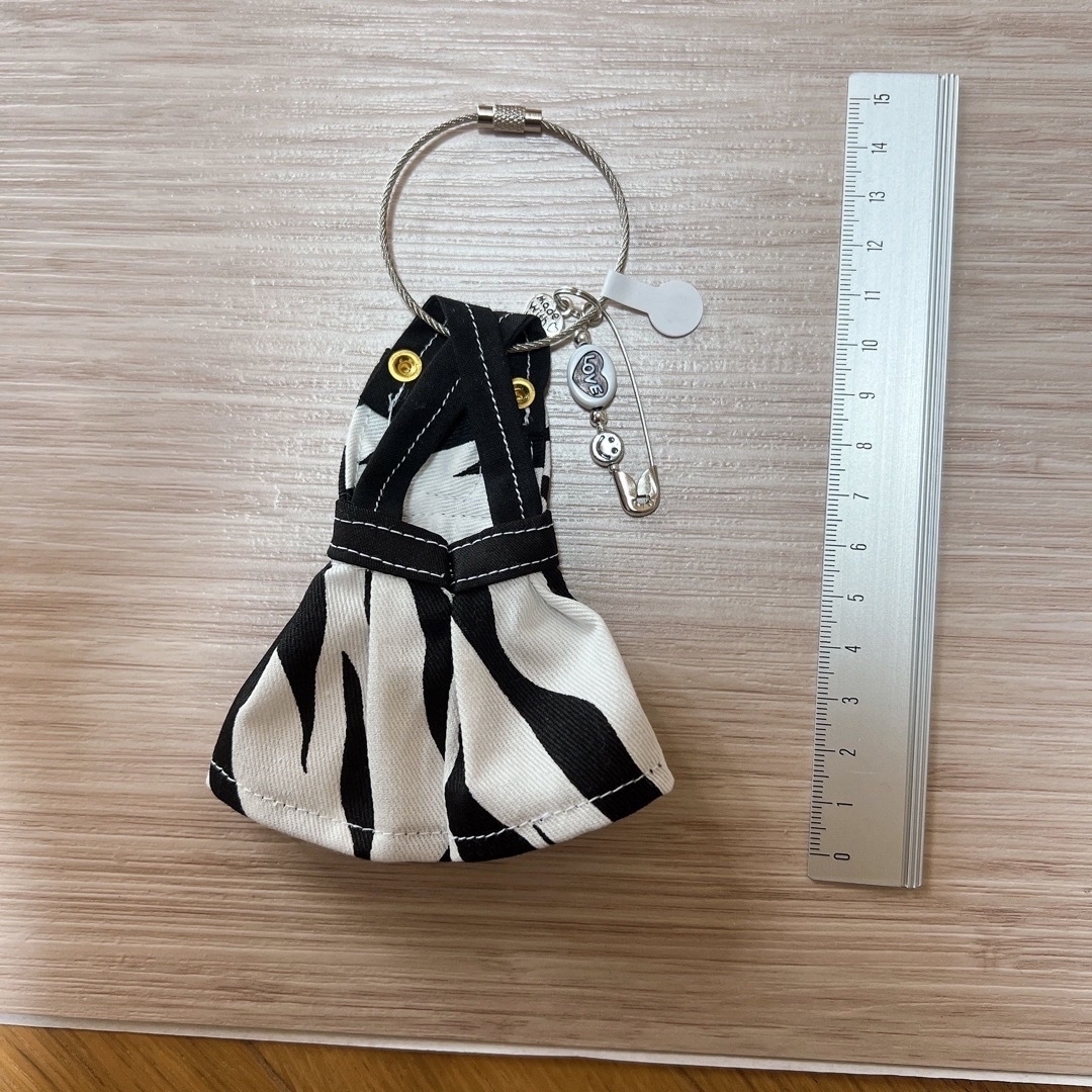 ハンドメイド ストラップ オーバーオール スカート ゼブラ 2