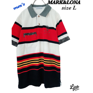 マークアンドロナ(MARK&LONA)のMARK&LONA  マークアンドロナ　ポロシャツ　メンズL  総柄(ウエア)