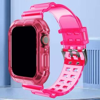 アップルウォッチ(Apple Watch)のアップルウォッチ　バンド　シリコンバンド　Gショック　透明　スケルトン(ラバーベルト)