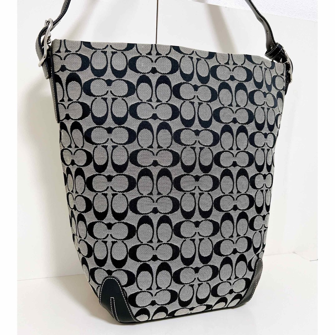 超美品☆送料無料☆COACHコーチシグネチャーキャンバス×レザーショルダーバッグ 1