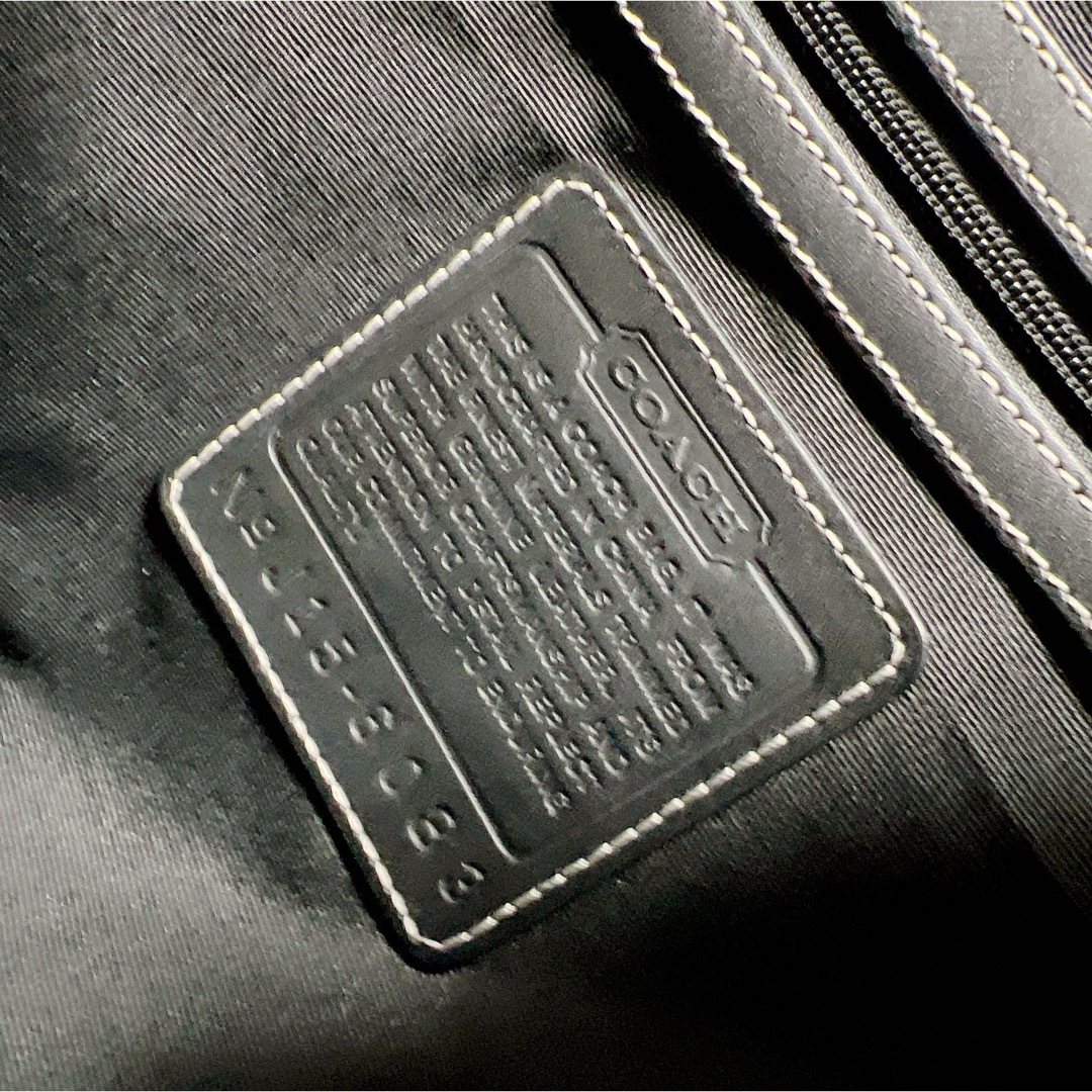 超美品☆送料無料☆COACHコーチシグネチャーキャンバス×レザーショルダーバッグ 5