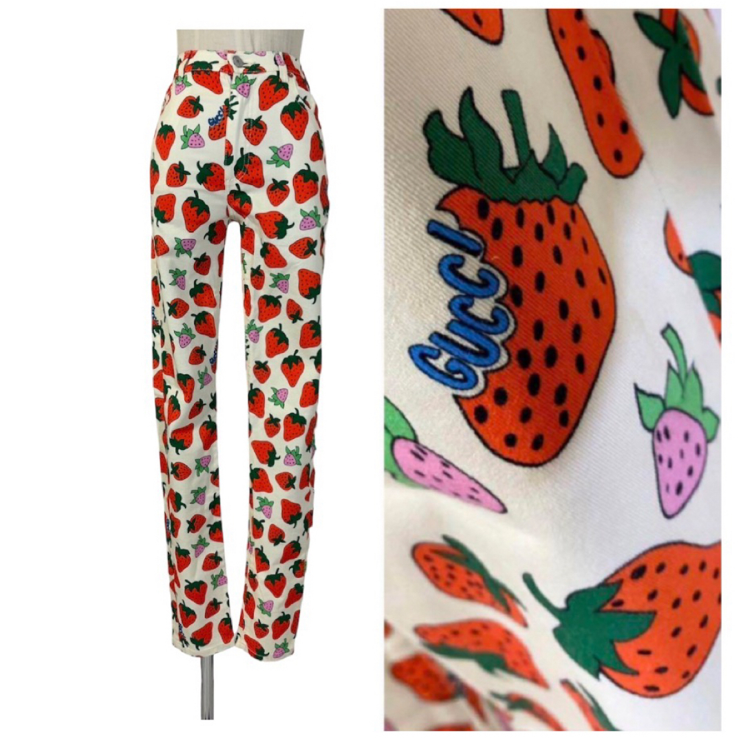 《ご成約》GUCCI ランウェイ 春夏コレクション いちごロゴパンツ