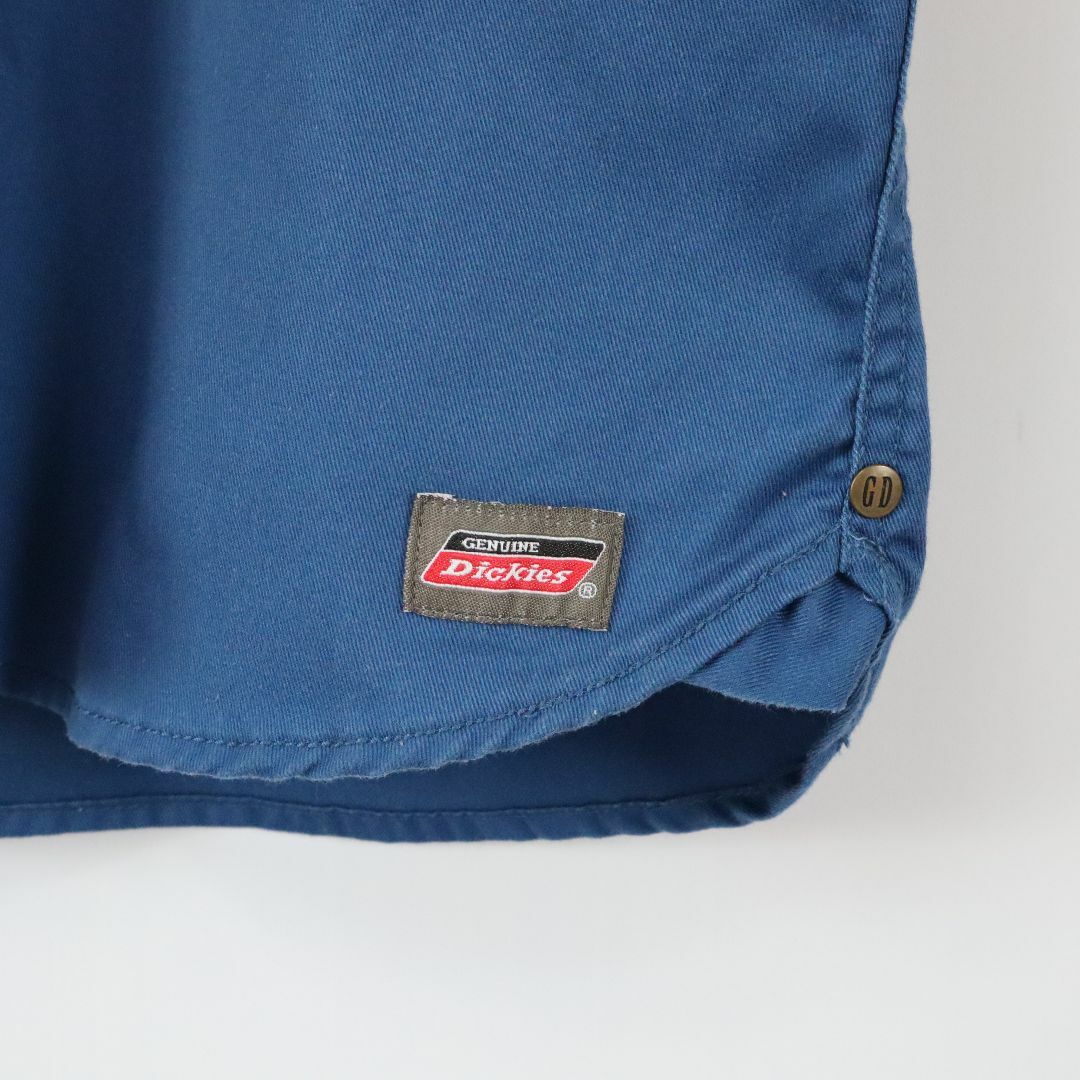 Dickies(ディッキーズ)の【大人気】ディッキーズ／ワークシャツ　刺繍ロゴ　ダブルポケット　ネイビーブルー メンズのトップス(シャツ)の商品写真