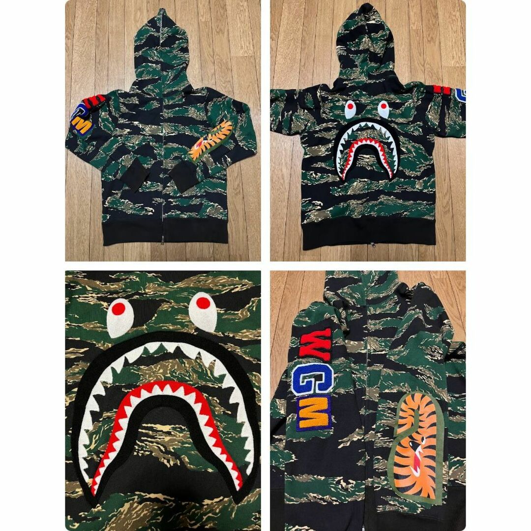 bape tiger shark hoodie ベイプ シャーク パーカー-