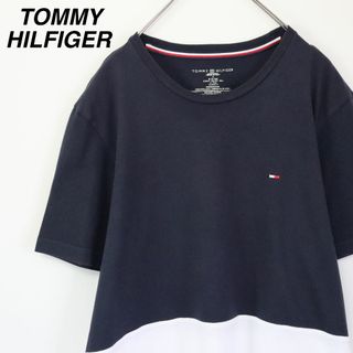 トミーヒルフィガー(TOMMY HILFIGER)の【希少】トミーヒルフィガー／Tシャツ　トリコカラー　ボーダー柄　刺繍ロゴ　M(Tシャツ/カットソー(半袖/袖なし))