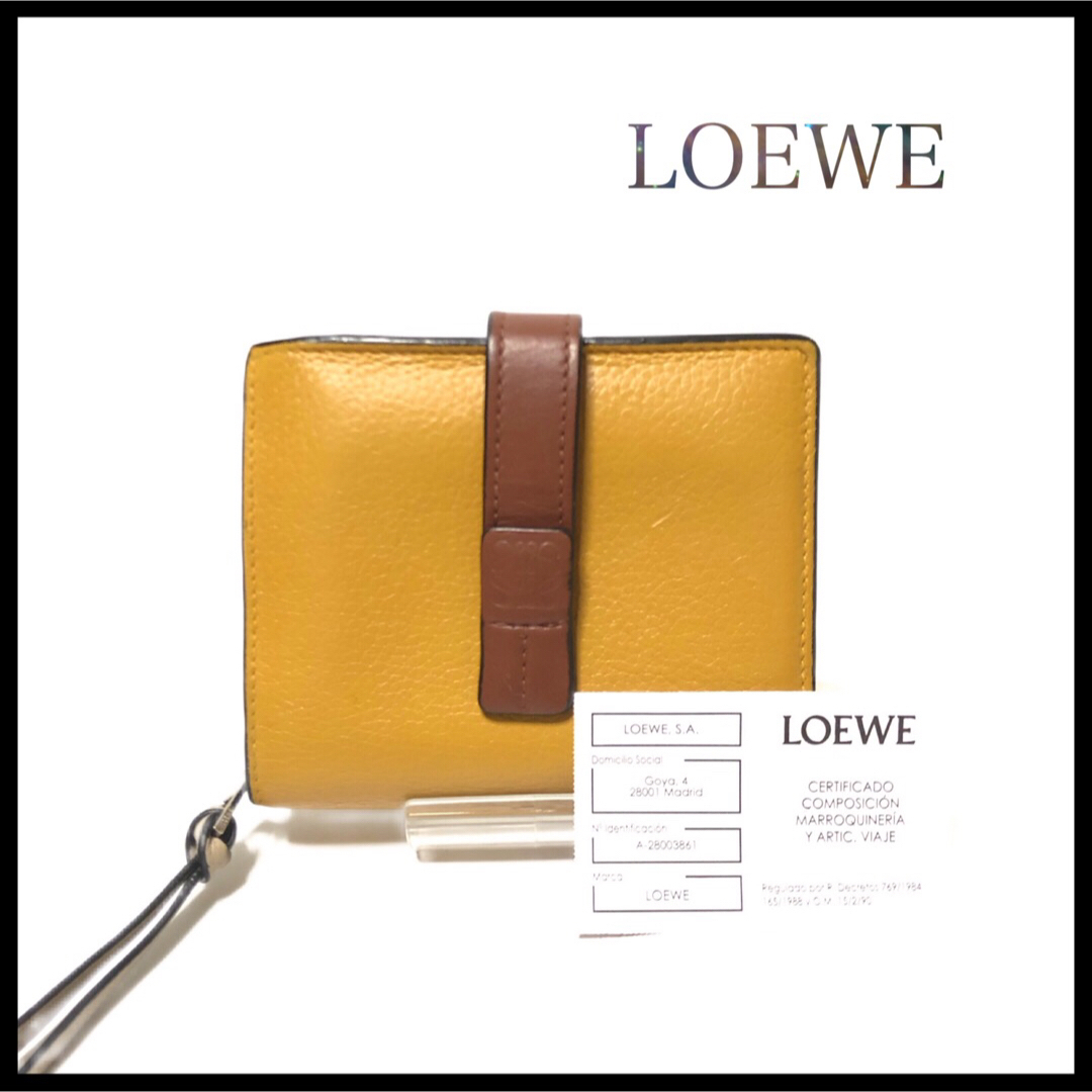 【美品】LOEWEロエベ  コンパクトジップウォレット　二つ折り財布