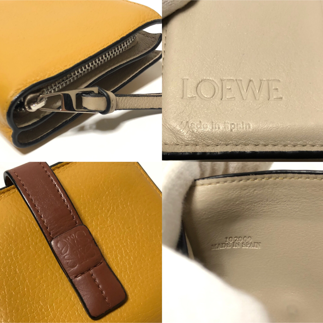 【美品】LOEWEロエベ コンパクトジップウォレット　二つ折り財布