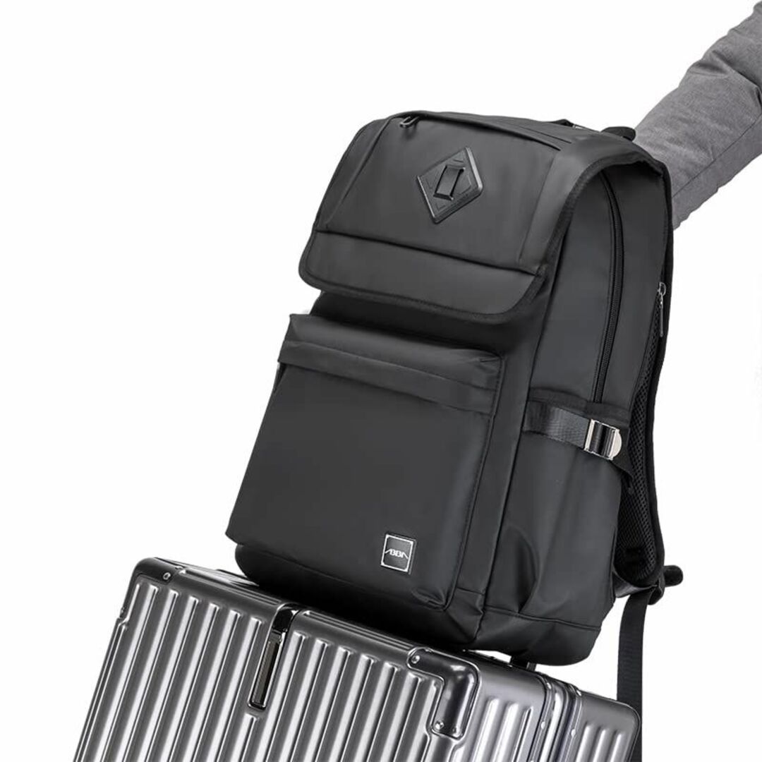 ABIBA リュック メンズ ビジネスリュック リュックサック スクエアリュック 大容量 PCリュック リュック 通学 通勤 出張 (ブラッ ABIBA リュック メンズ ビジネス リュックサック スクエア 大容量 旅行