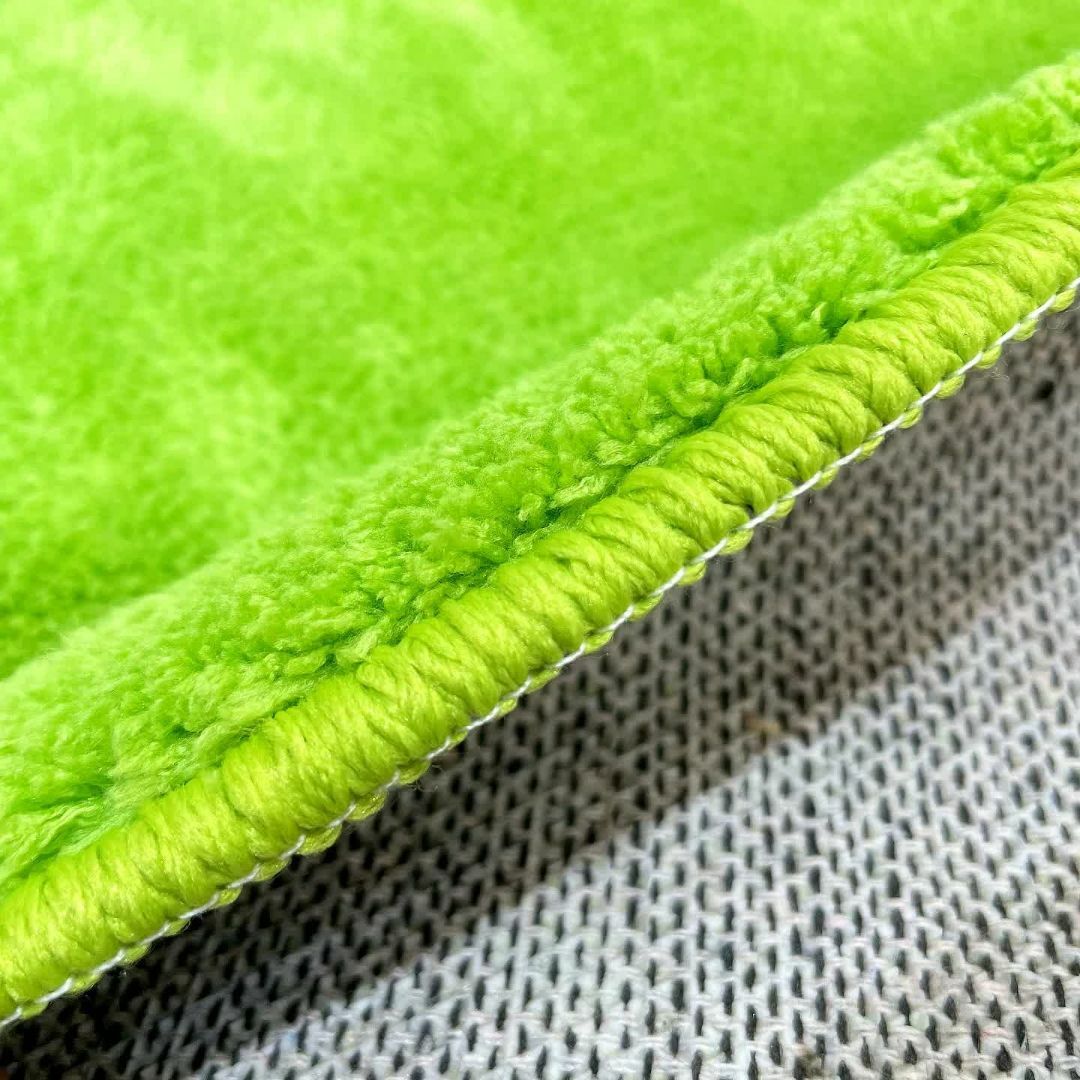 【色: グリーン】カーペット ラグ ラグマット 緑 HOUSERAN 洗える 絨 2