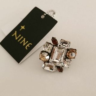 ナイン(NINE)のNINE ナイン 豪華スワロフスキーリング ビジューリング アンティークブロンズ(リング(指輪))