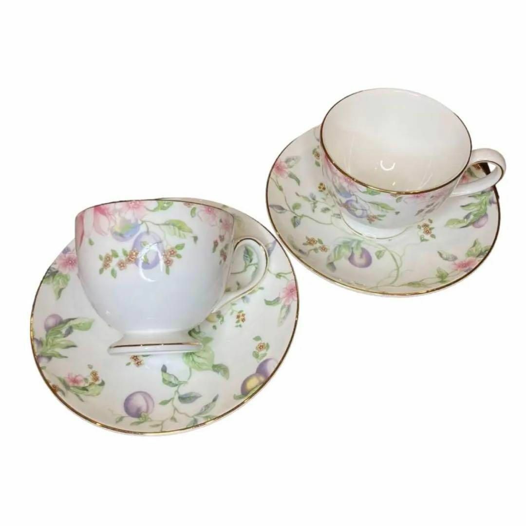 WEDGWOOD ウェッジウッド　カップ＆ソーサー　花柄　２客　コーヒーカップ