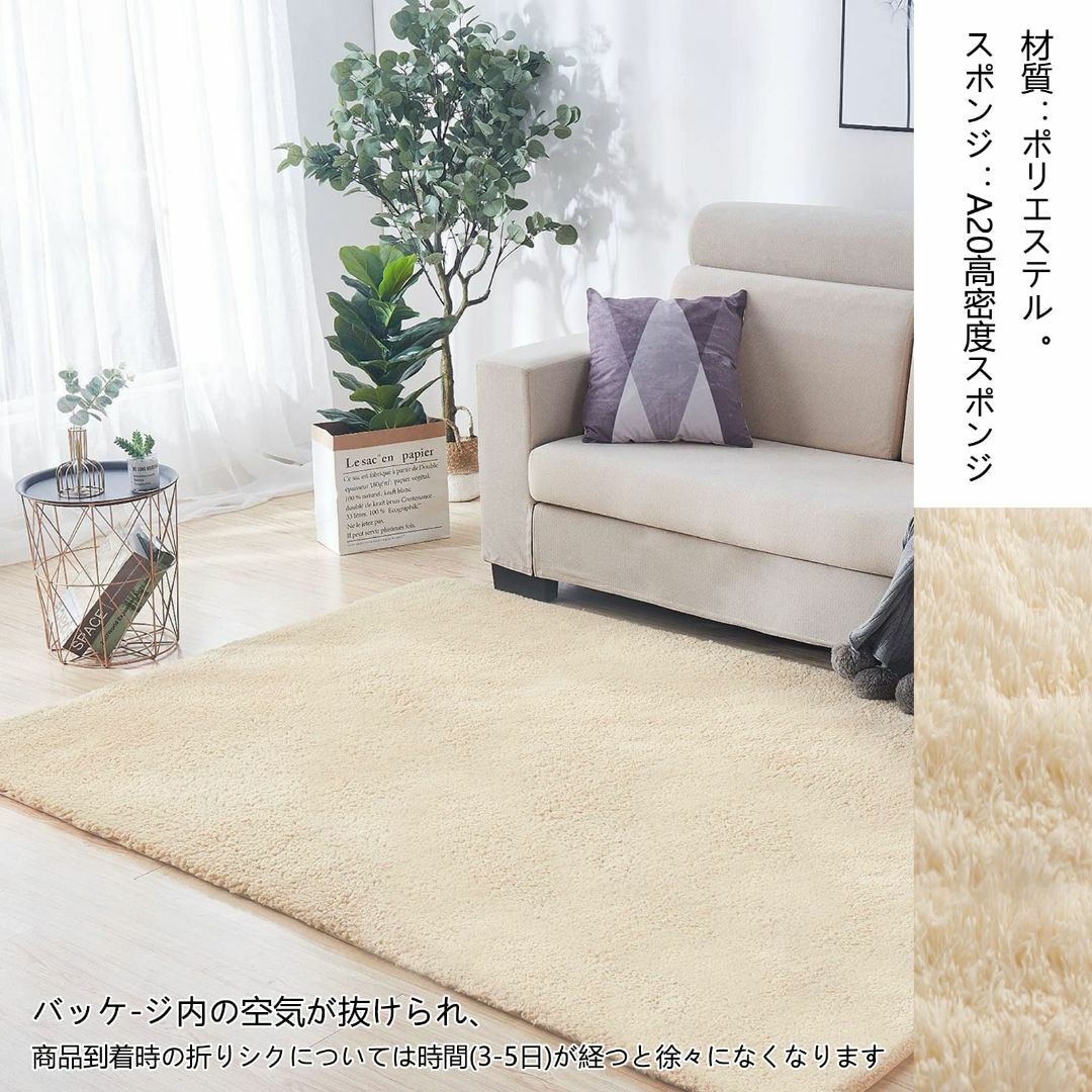 【色: コーヒー】ORBIDO カーペット ラグマット 滑り止め付 洗える 地毯 3