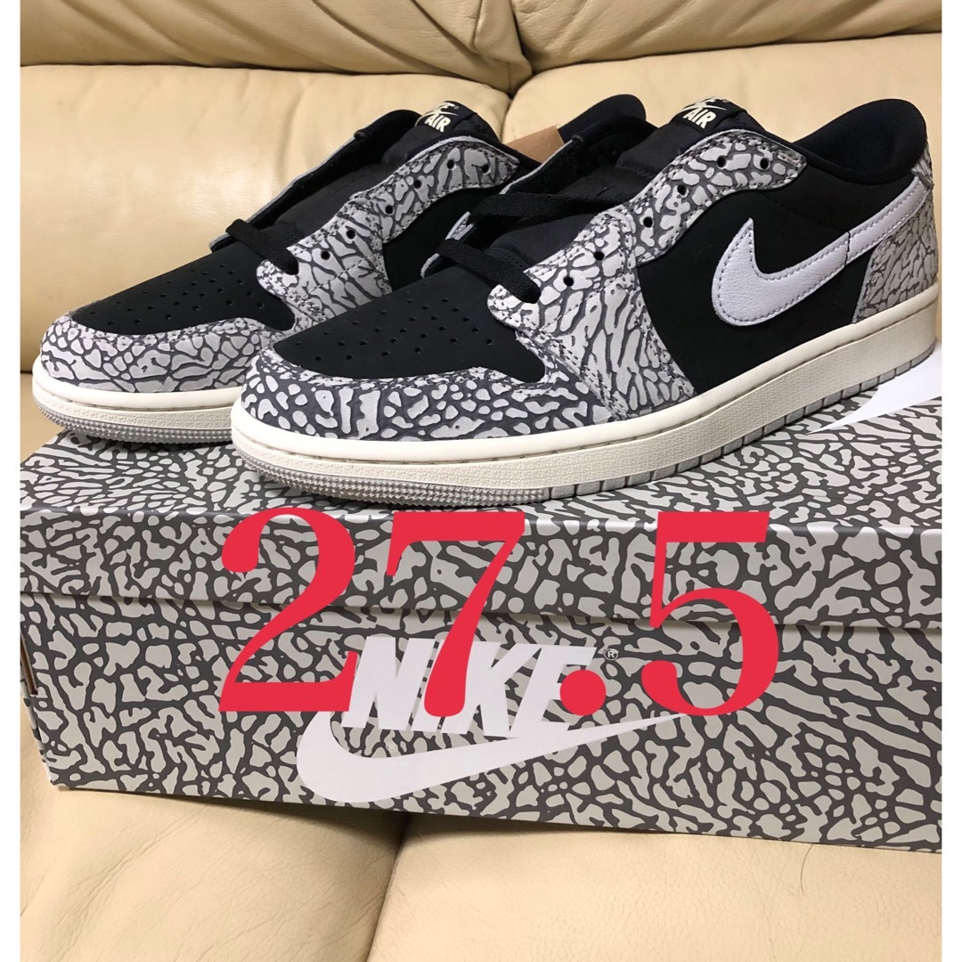 Jordan Brand（NIKE）(ジョーダン)のジョーダン1 JORDAN 1 LOW OG ブラックセメント　27.5 メンズの靴/シューズ(スニーカー)の商品写真