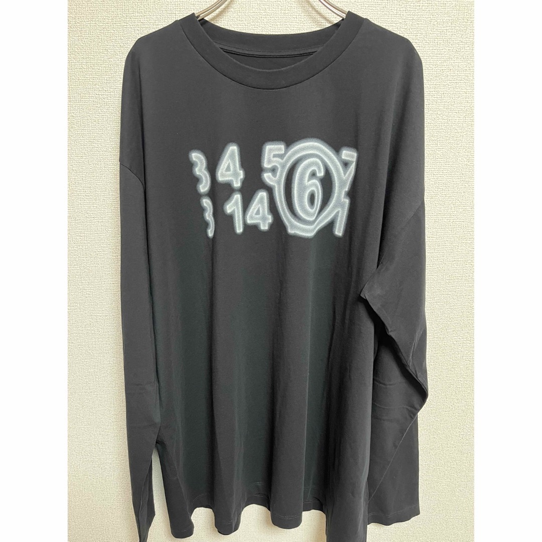 MM6 メゾンマルジェラ メンズ 長袖 黒色 ロゴ Tシャツ ロンT - Tシャツ