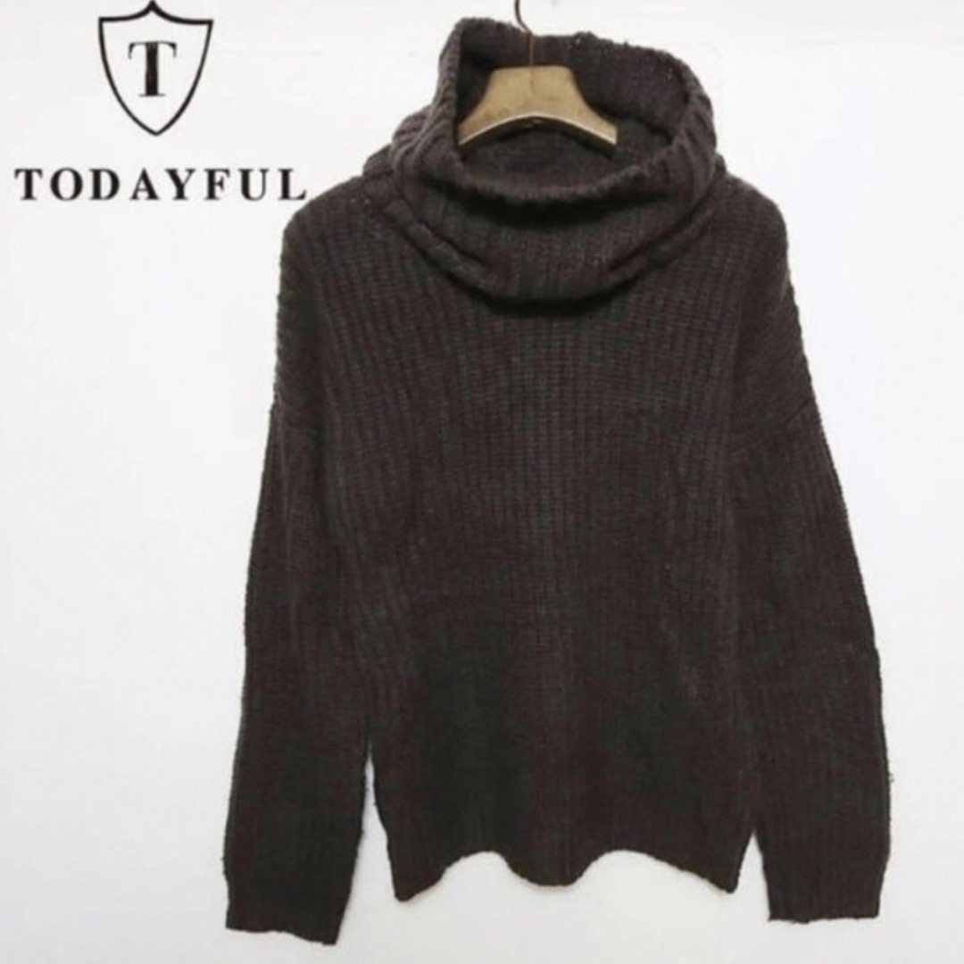 TODAYFUL(トゥデイフル)のTODAYFUL 2wayニット タートルネック スヌードセット 秋冬 ブラウン レディースのトップス(ニット/セーター)の商品写真