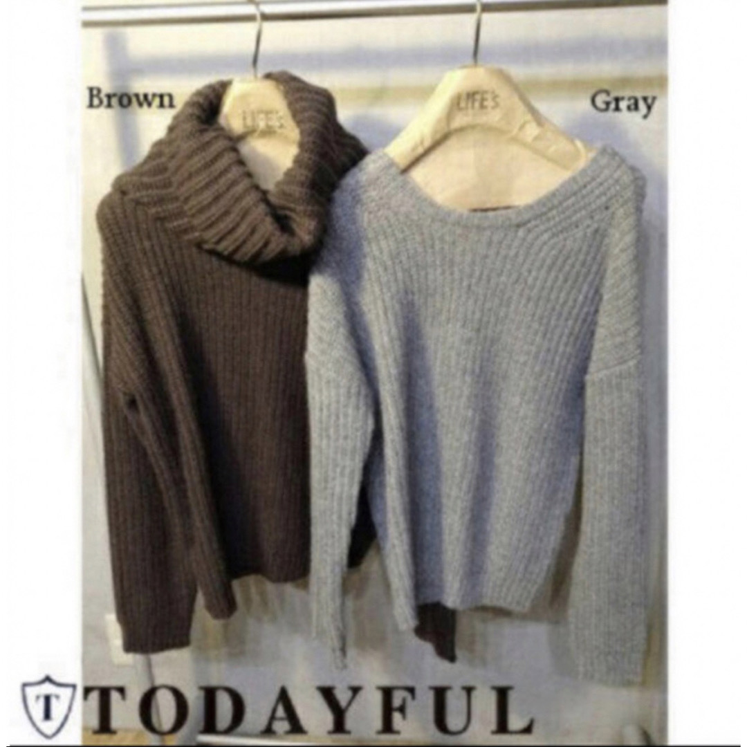 TODAYFUL(トゥデイフル)のTODAYFUL 2wayニット タートルネック スヌードセット 秋冬 ブラウン レディースのトップス(ニット/セーター)の商品写真