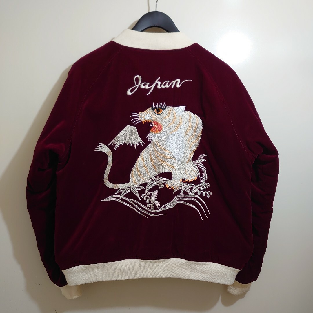 ☆美品☆HOUSTON 別珍 虎龍JAPAN ベロア size Ｌ スカジャンの+