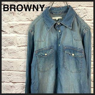 BROWNY シャツ　デニムシャツ メンズ　レディース [ M ](シャツ)