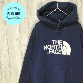 THE NORTH FACE ノースフェイス ワンポイントロゴ パーカー アウトドア フルジップ ネイビー (メンズ M)   O2530