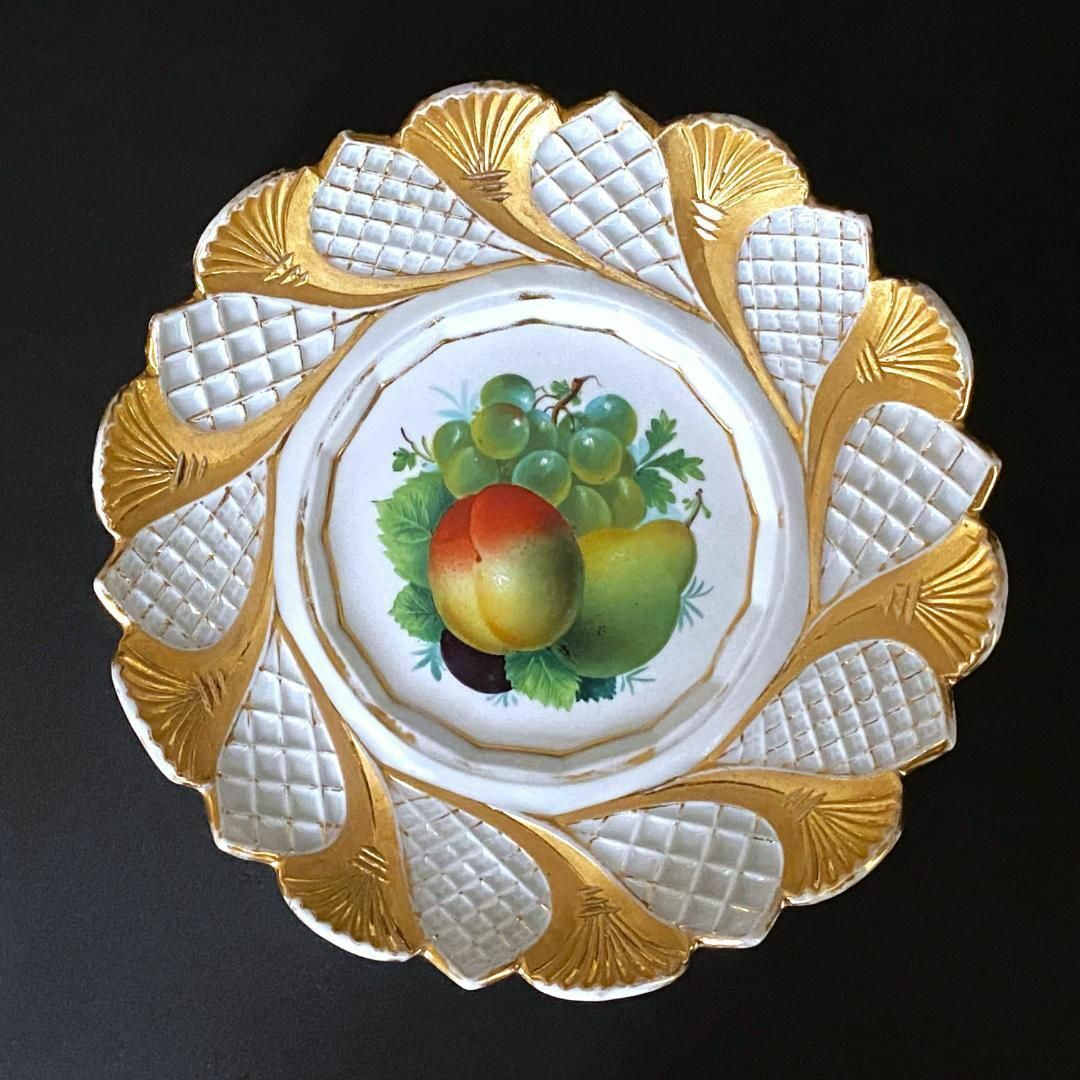美品】マイセン Plate Handpainted Fruit u0026 Gold-