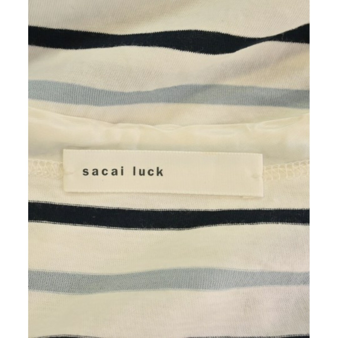 sacai luck(サカイラック)のsacai luck ワンピース 1(S位) 白x水色x紺系(ボーダー) 【古着】【中古】 レディースのワンピース(ひざ丈ワンピース)の商品写真