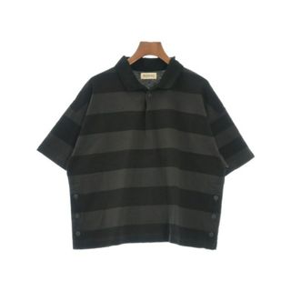 ビームスボーイ(BEAMS BOY)のBEAMS BOY ビームスボーイ ポロシャツ F 黒xグレー(ボーダー) 【古着】【中古】(ポロシャツ)