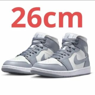 ジョーダン(Jordan Brand（NIKE）)のNike WMNS Air Jordan 1 Mid Grey/Sail(スニーカー)