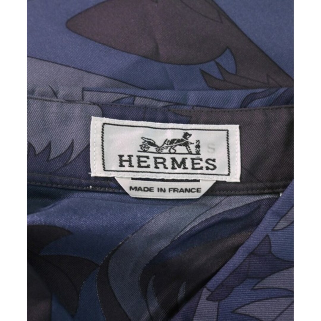 Hermes - HERMES エルメス カジュアルシャツ 41(XL位) 紺系xグレー(総