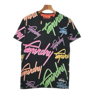 Superdry Tシャツ・カットソー M 黒xピンクx緑等(総柄) 【古着】【中古】(Tシャツ/カットソー(半袖/袖なし))